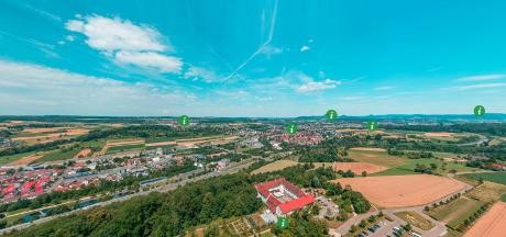 Panorama Blick vom Schloss Filseck bei Uhingen, Link öffnet im neuen Fenster