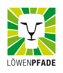 Logo der Löwenpfade Logo der Internetseite Löwenpfade mit stilisiertem Löwenkopf