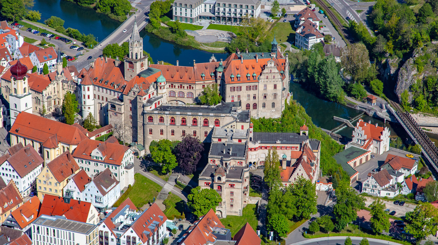 Luftaufnahme des Hohenzollernschlosses Sigmaringen, Copyright: Achim Mende